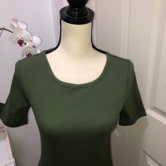American Apparel khaki green fitted t-shirt Size M - Picture 3 of 7